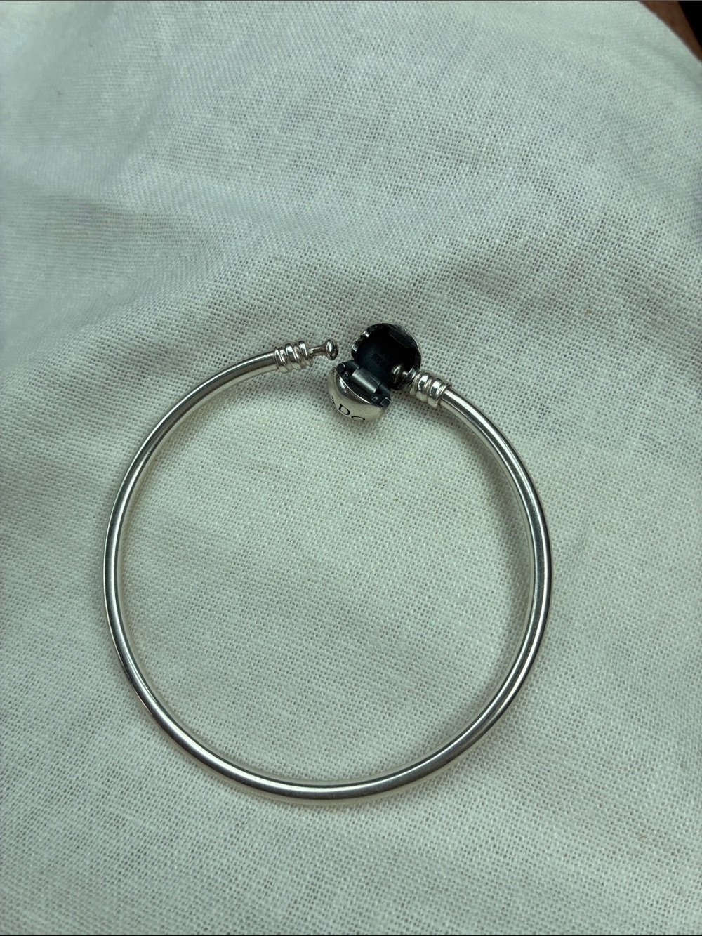 Pandora Sterling Silver Round Clasp Bangle - Silver - Picture 2 of 4
